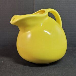 Vintage Pottery Harlequin Ball Water Pitcher Ice Lip Yellow